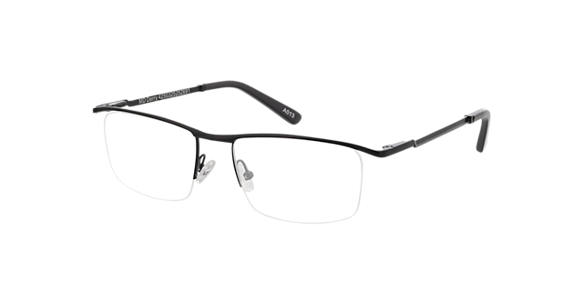 Derry Matt Black & Grey MetallEyeglass Frames von B24, Dreiviertelansicht