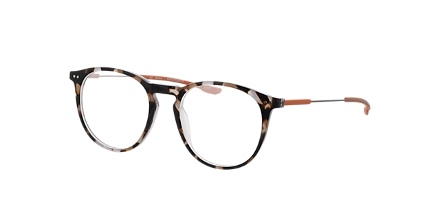 Malibu Tweelaags Havana AcetaatEyeglass Frames van B24, Hoekweergave