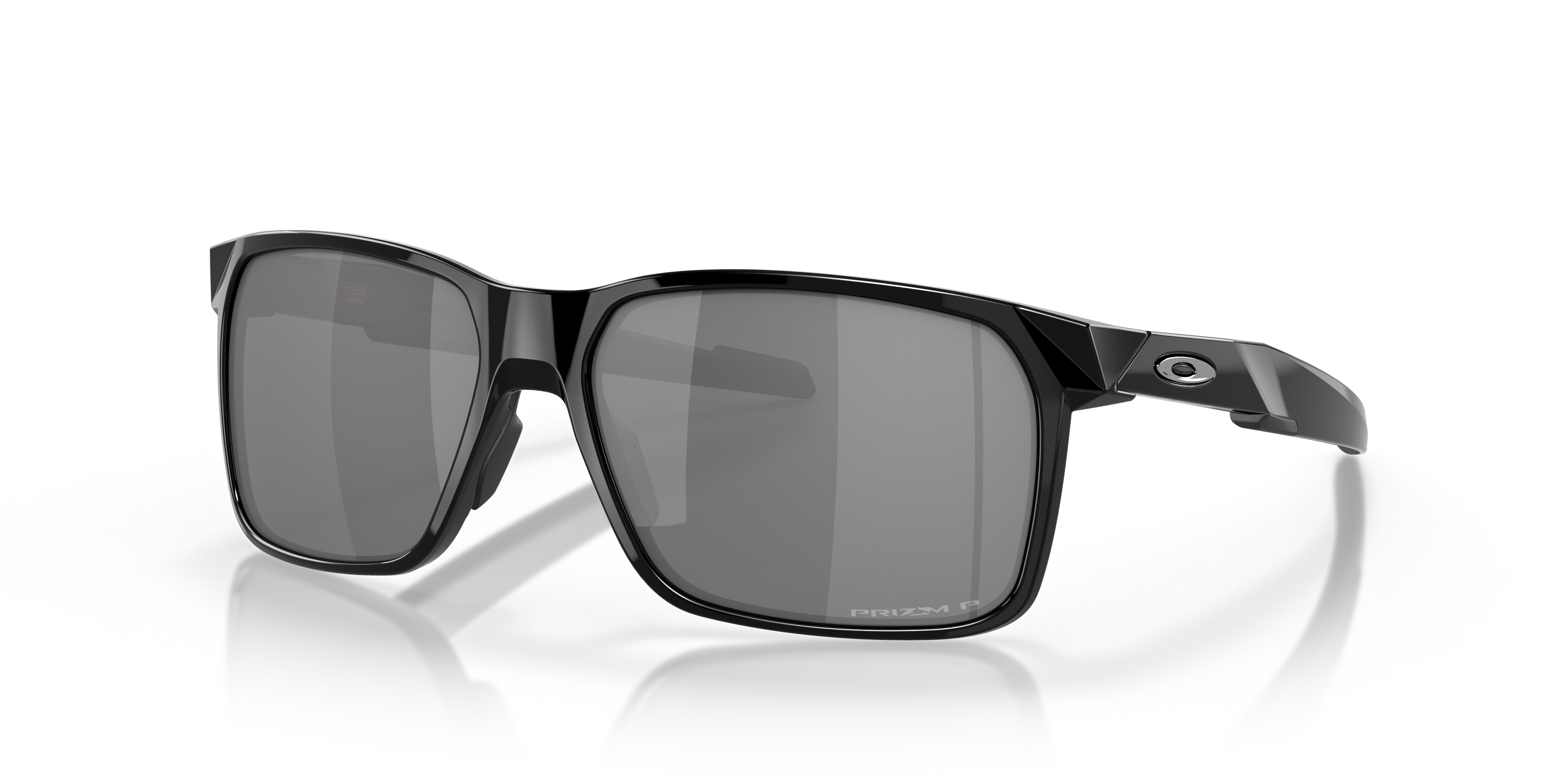 Portal X Schwarz glänzend KunststoffSunglass Frames von B24, Dreiviertelansicht