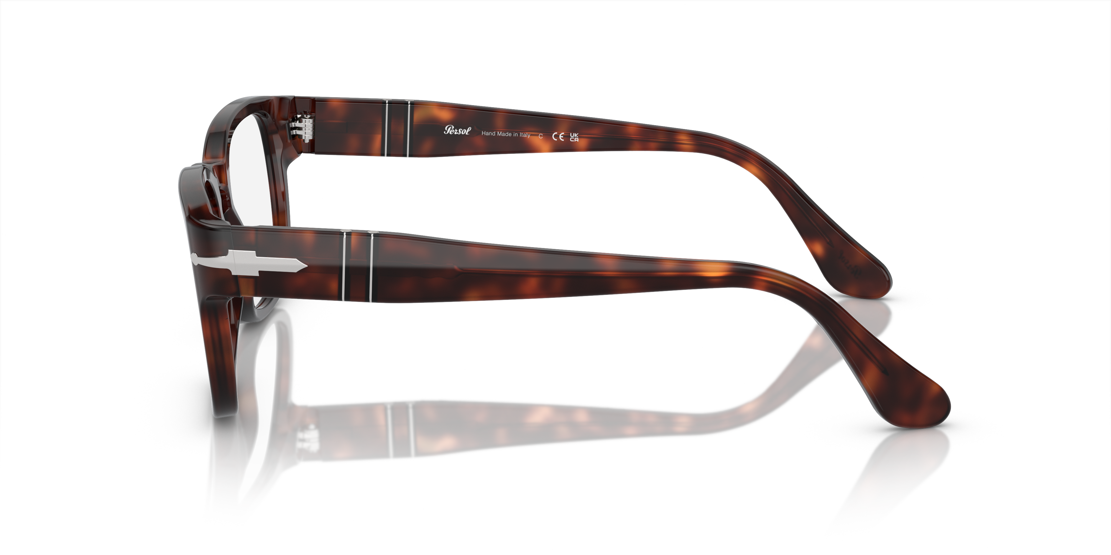 PO3334V Havana AcetaatEyeglass Frames van B24, Zijaanzicht