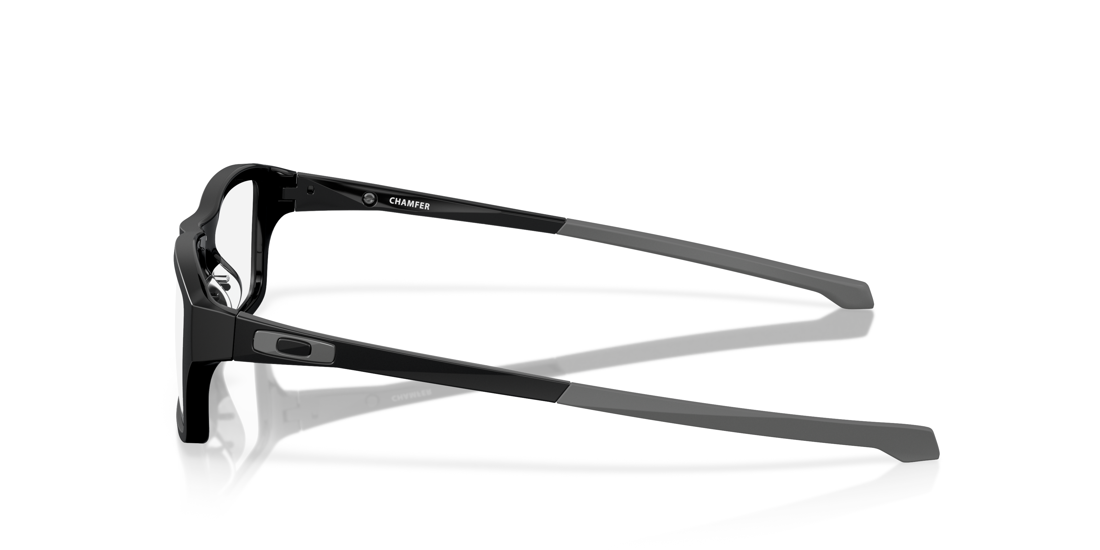 Chamfer™ Satijnglans zwart KunststofEyeglass Frames van B24, Zijaanzicht