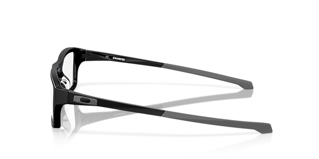 Chamfer™ Satijnglans zwart KunststofEyeglass Frames van B24, Zijaanzicht