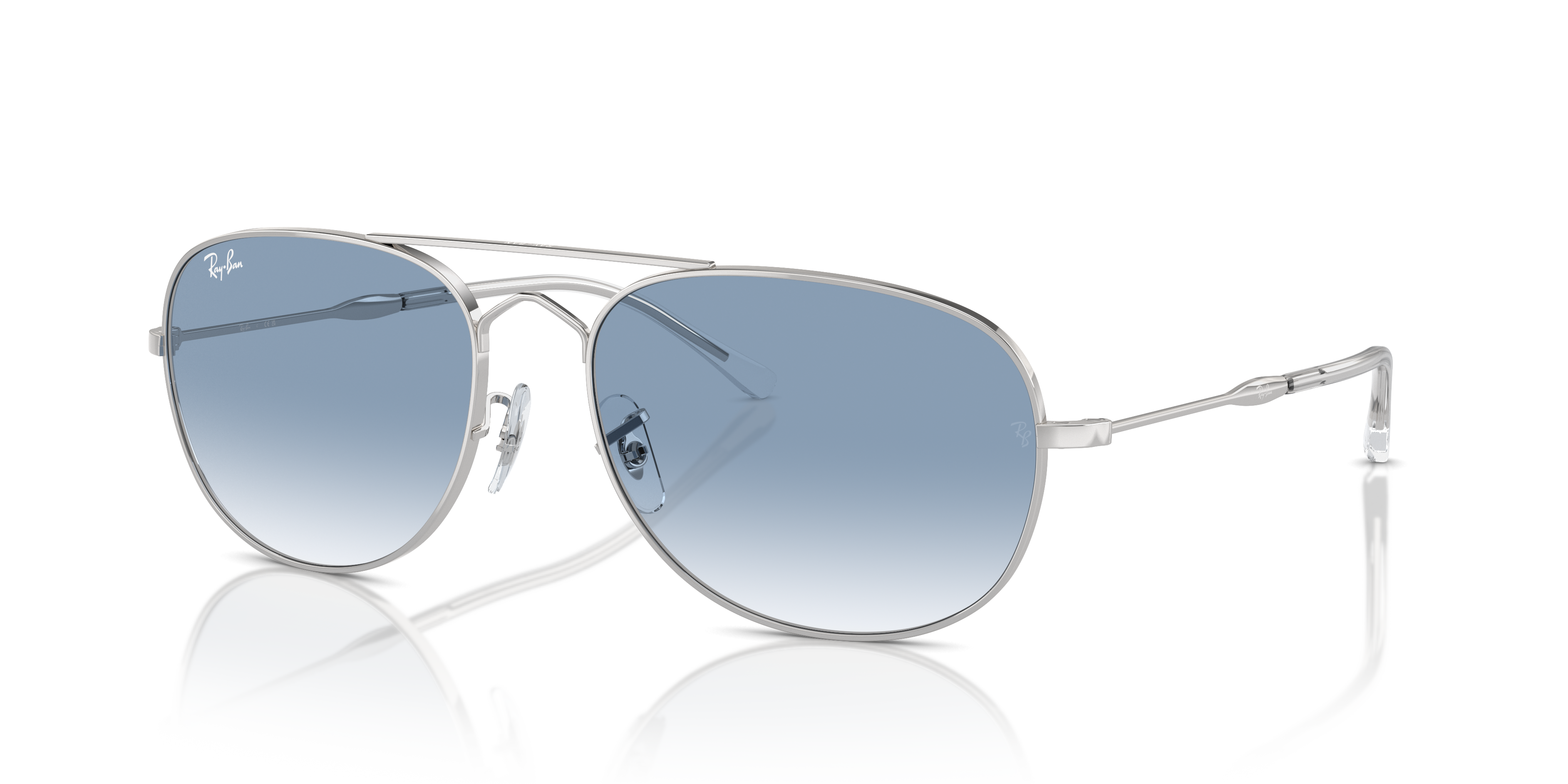 RB3735 Zilver MetaalSunglass Frames van B24, Hoekweergave