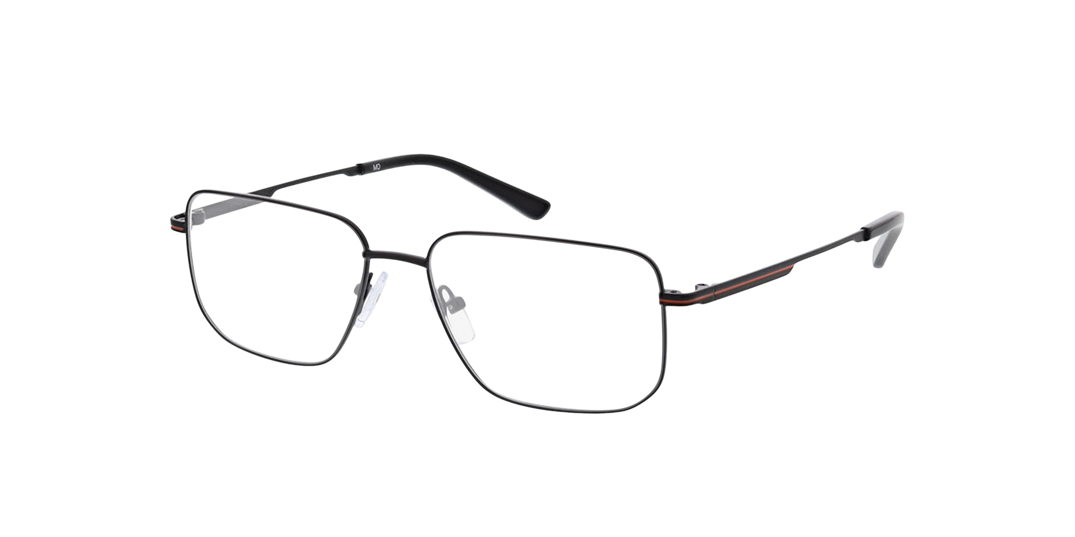 Cardiff Mattschwarz MetallEyeglass Frames von B24, Dreiviertelansicht