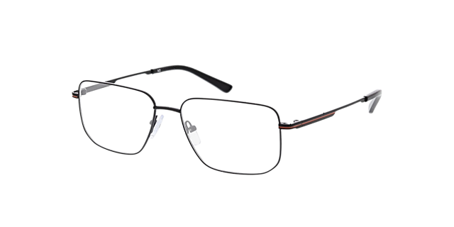 Cardiff Mattschwarz MetallEyeglass Frames von B24, Dreiviertelansicht