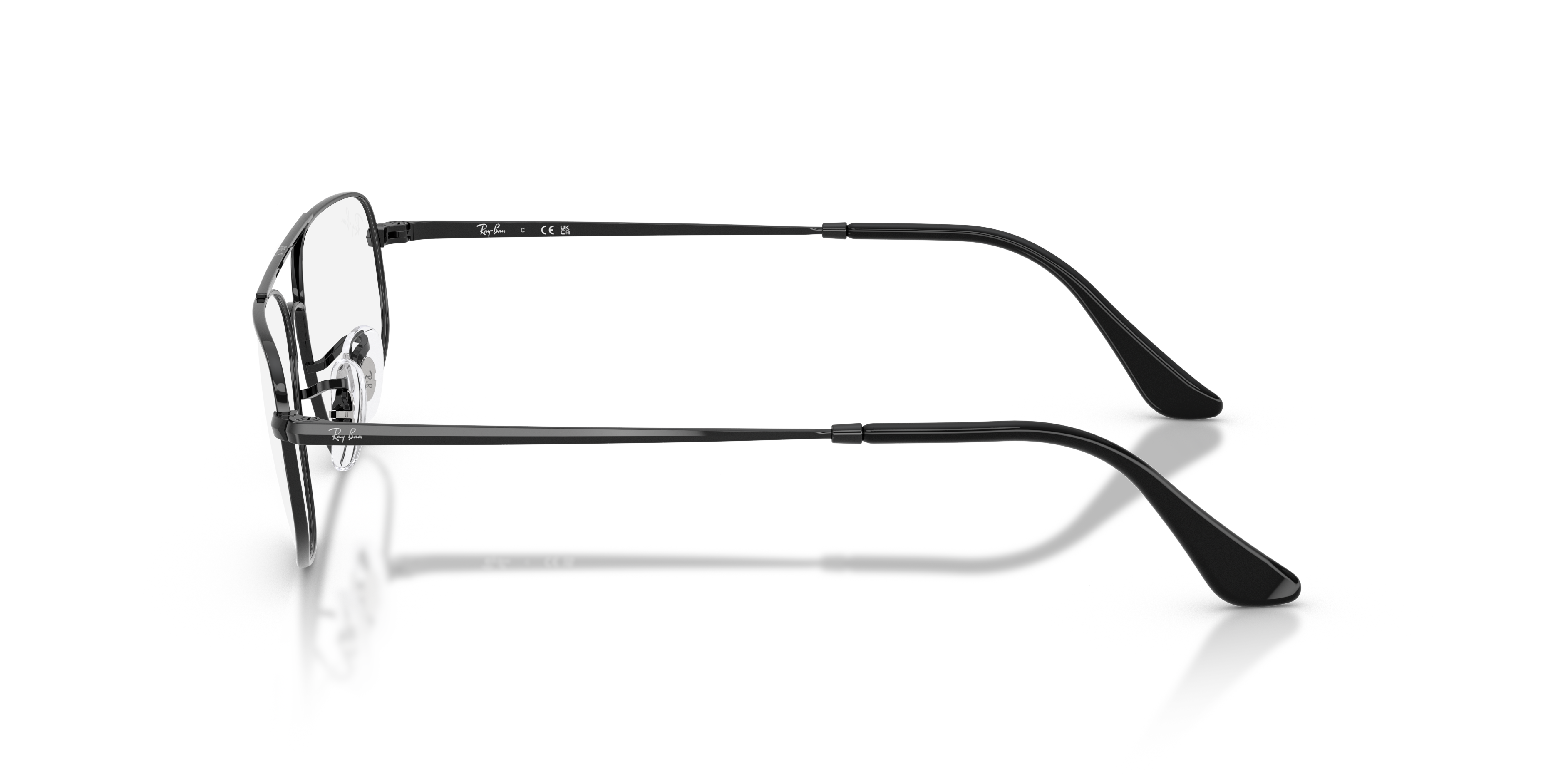 RB6550 Schwarz MetallEyeglass Frames von B24, Seitenansicht