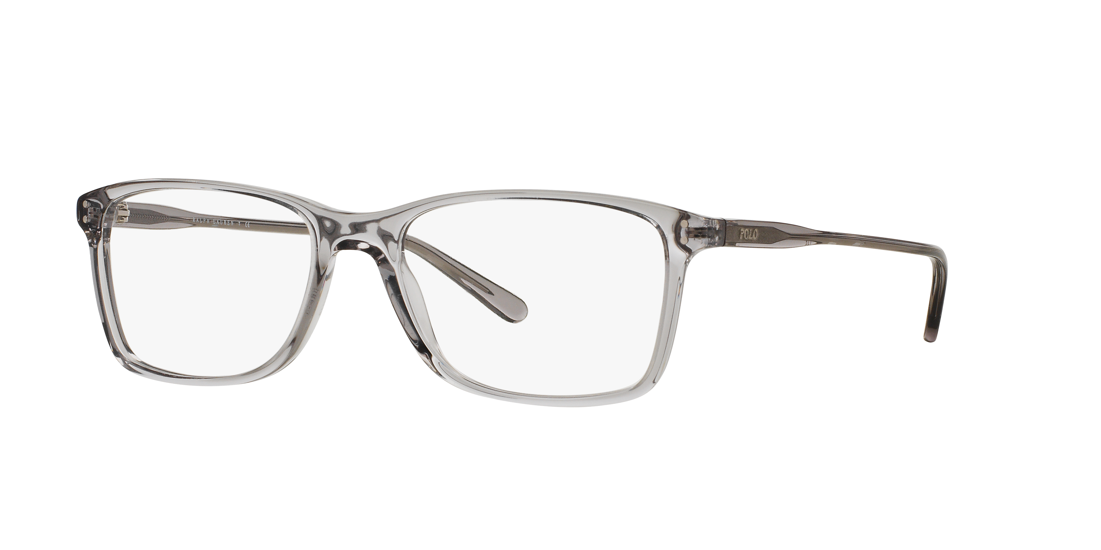 PH2155 Grau transparent halbglänzend AcetatEyeglass Frames von B24, Dreiviertelansicht
