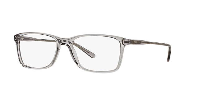 PH2155 Grau transparent halbglänzend AcetatEyeglass Frames von B24, Dreiviertelansicht