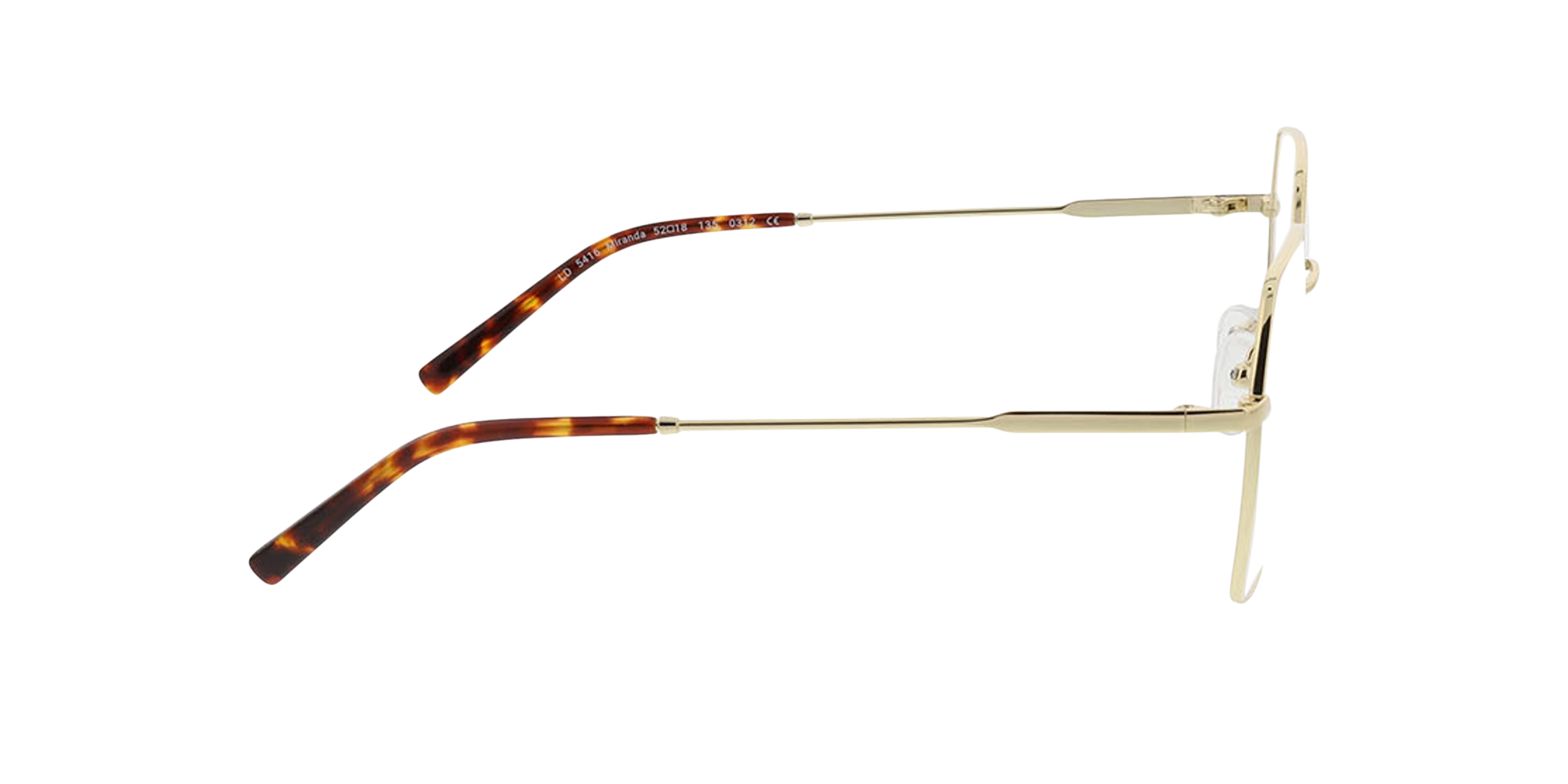 Miranda Gold  &  Havana MetallEyeglass Frames von B24, Seitenansicht