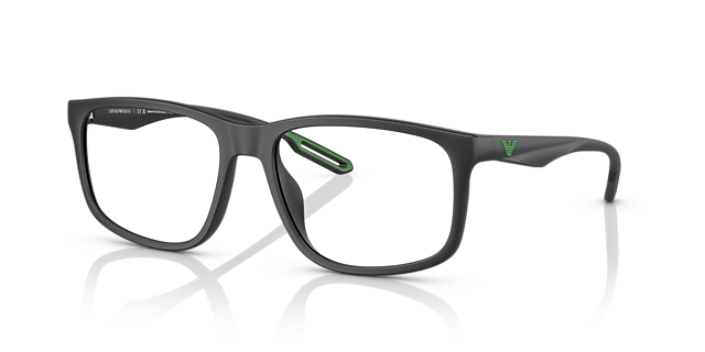 EA3209U Matt Schwarz KunststoffEyeglass Frames von B24, Dreiviertelansicht