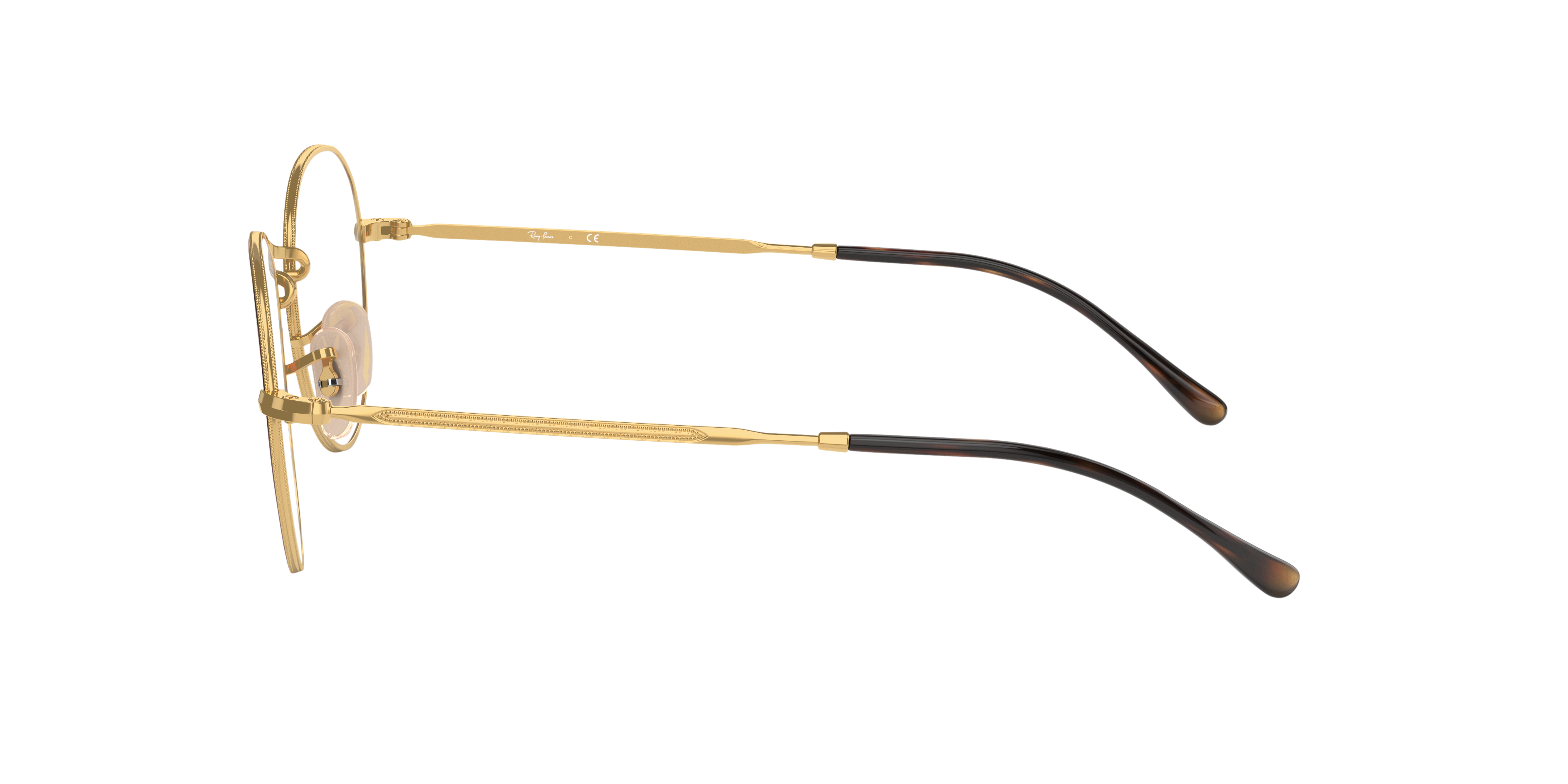 RB3582V Havana auf Gold MetallEyeglass Frames von B24, Seitenansicht