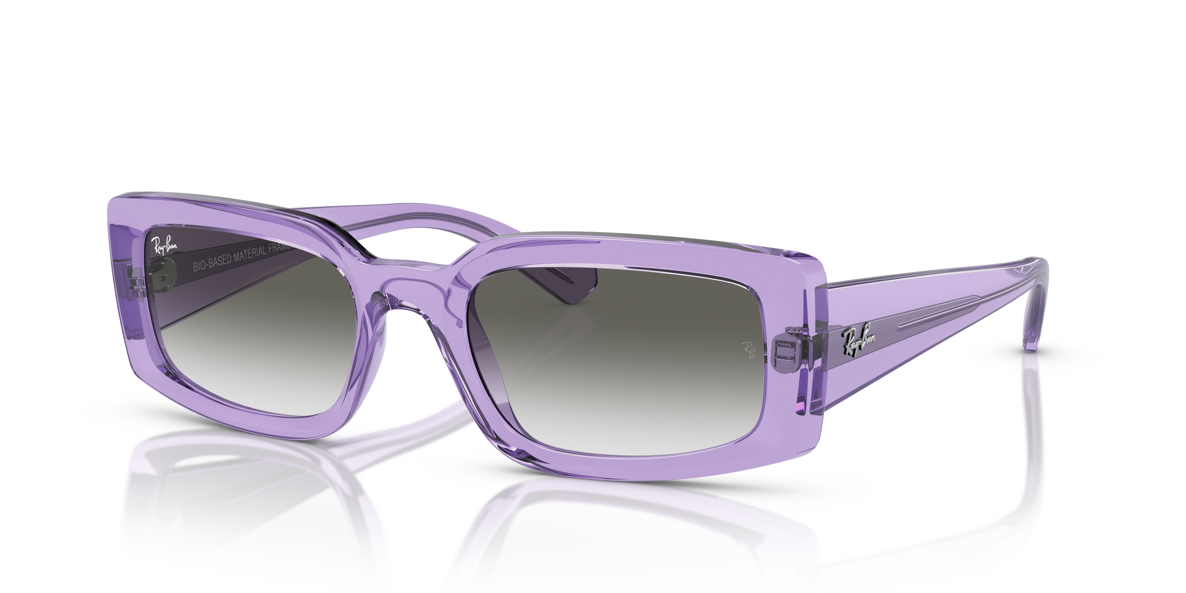 RB4395 Violett transparent KunststoffSunglass Frames von B24, Dreiviertelansicht
