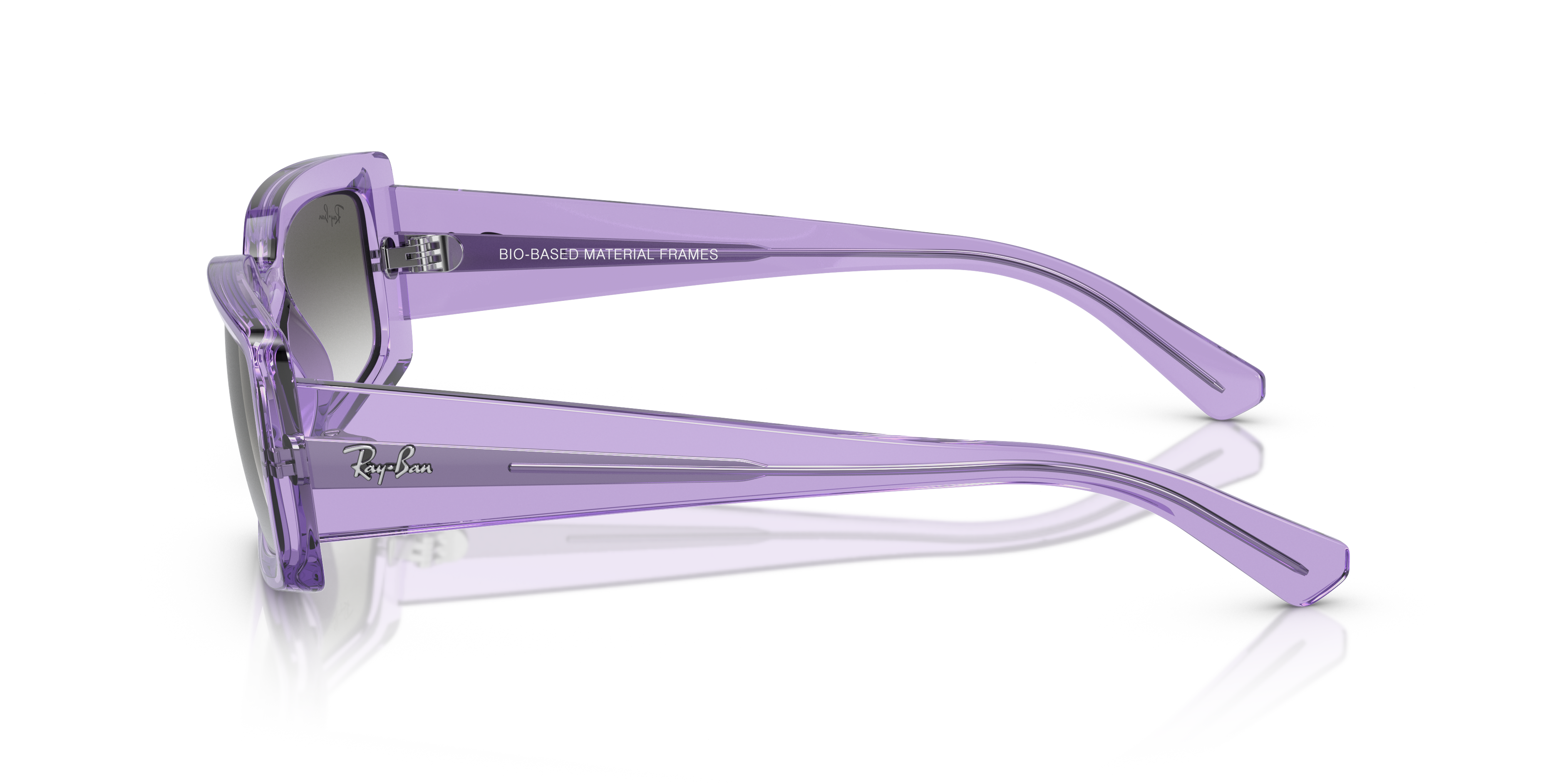 RB4395 Violett transparent KunststoffSunglass Frames von B24, Seitenansicht