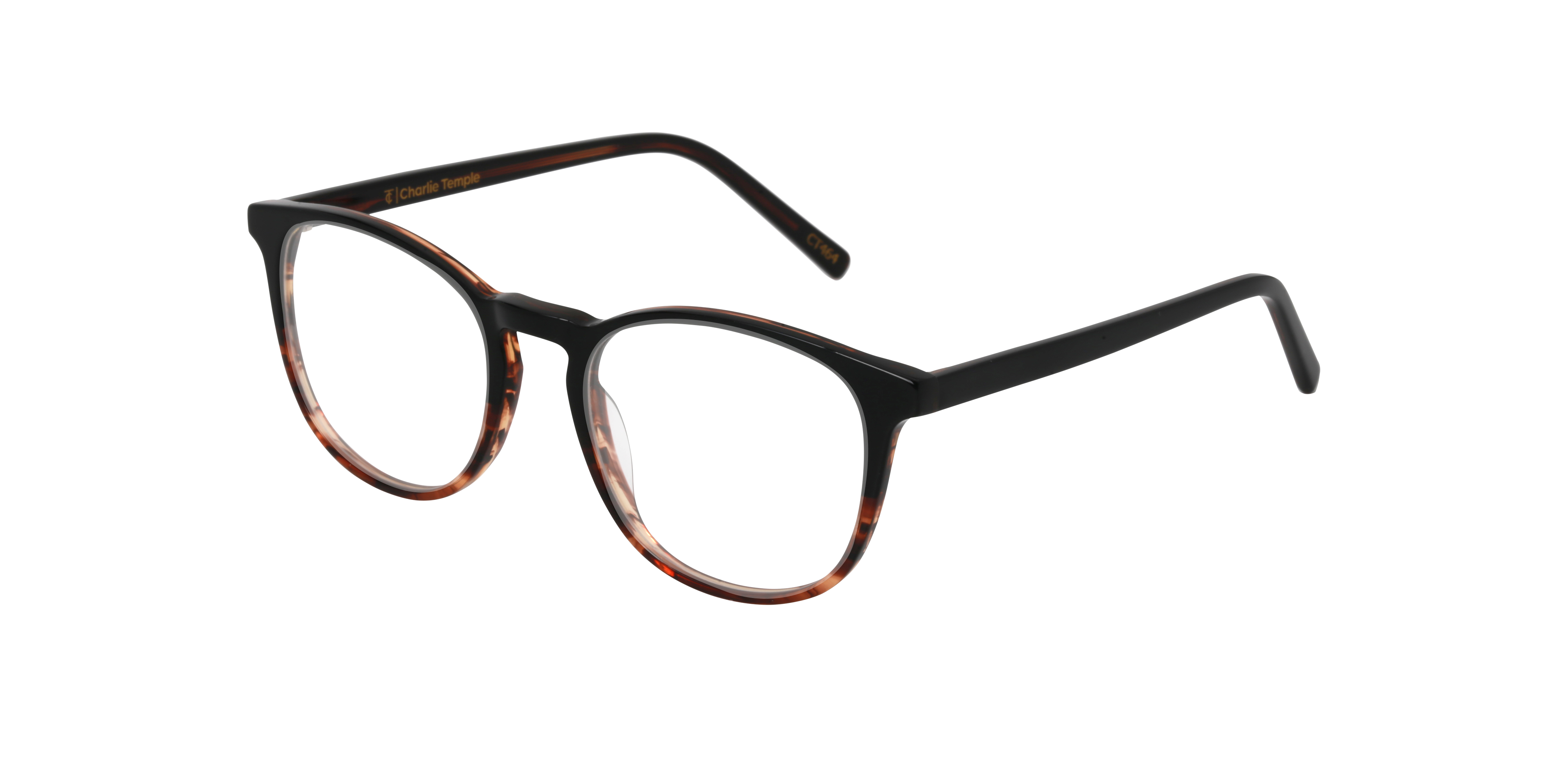 Neil Black Fades Cinnamon AcetaatEyeglass Frames van B24, Hoekweergave