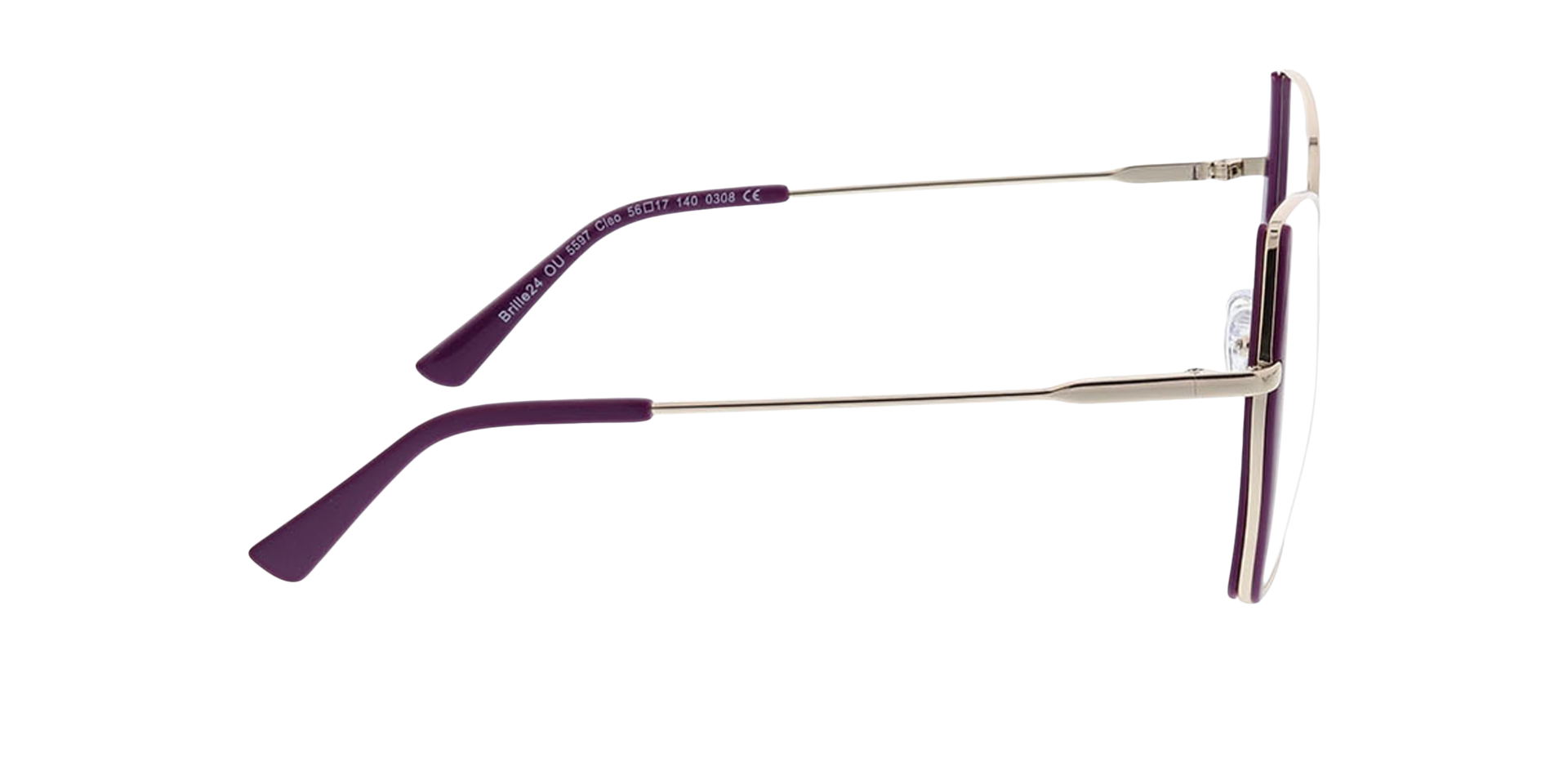 Cleo Goud MetaalEyeglass Frames van B24, Zijaanzicht