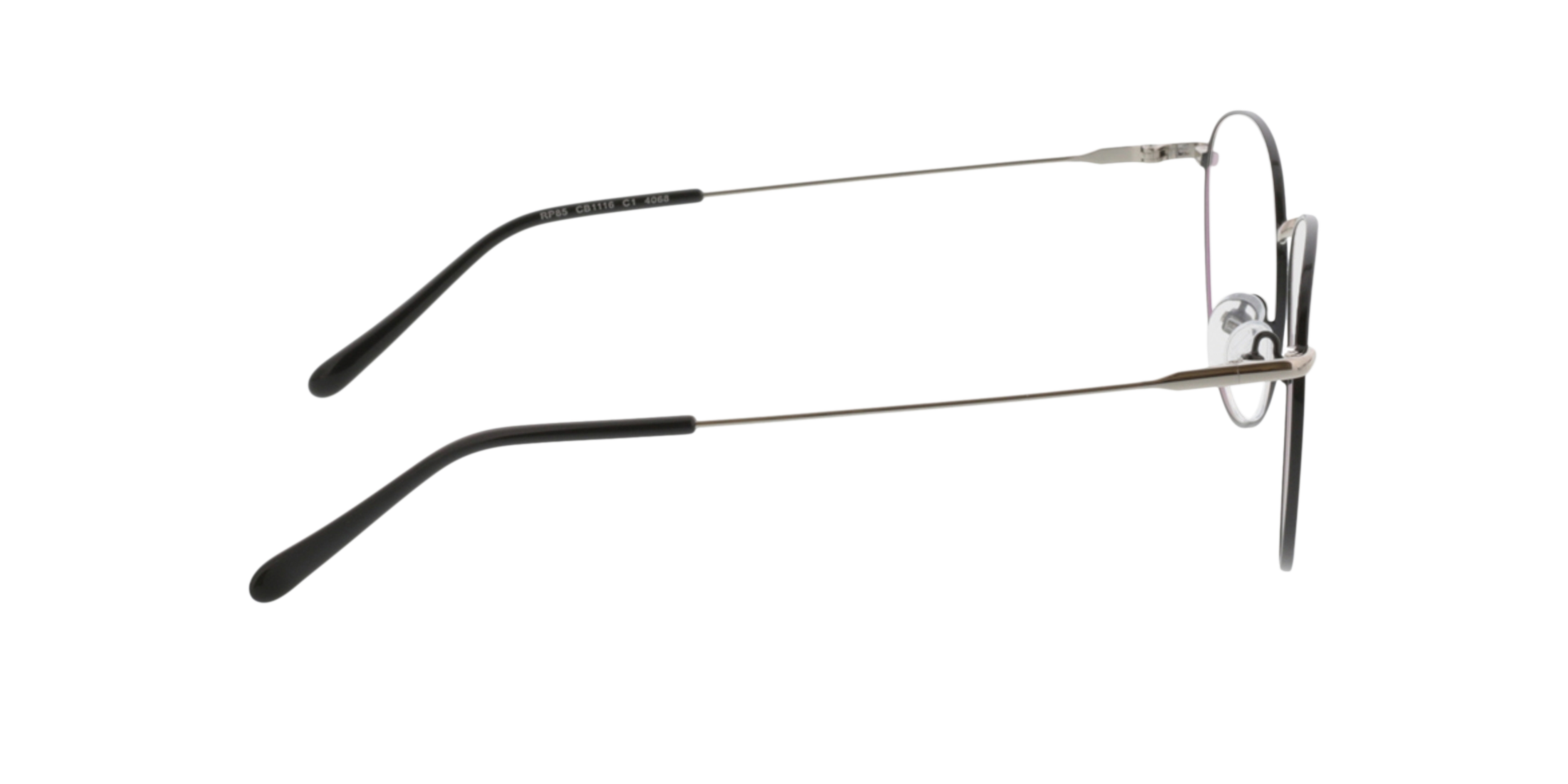 Louro Zwart & Zilver MetaalEyeglass Frames van B24, Zijaanzicht