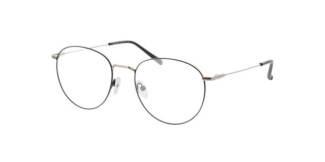 Louro Zwart & Zilver MetaalEyeglass Frames van B24, Hoekweergave