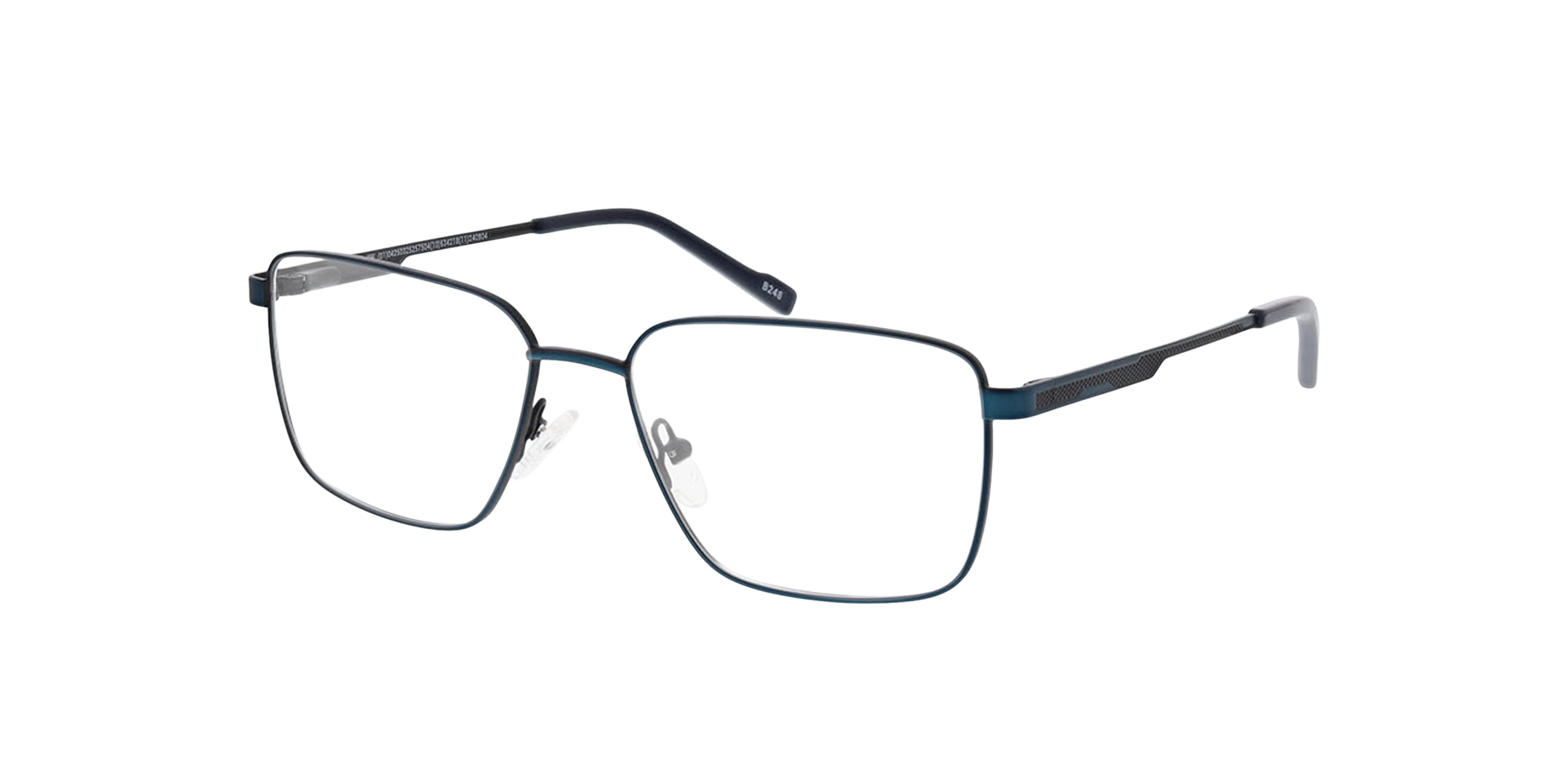 Derby Matblauw  &  matzwart MetaalEyeglass Frames van B24, Hoekweergave