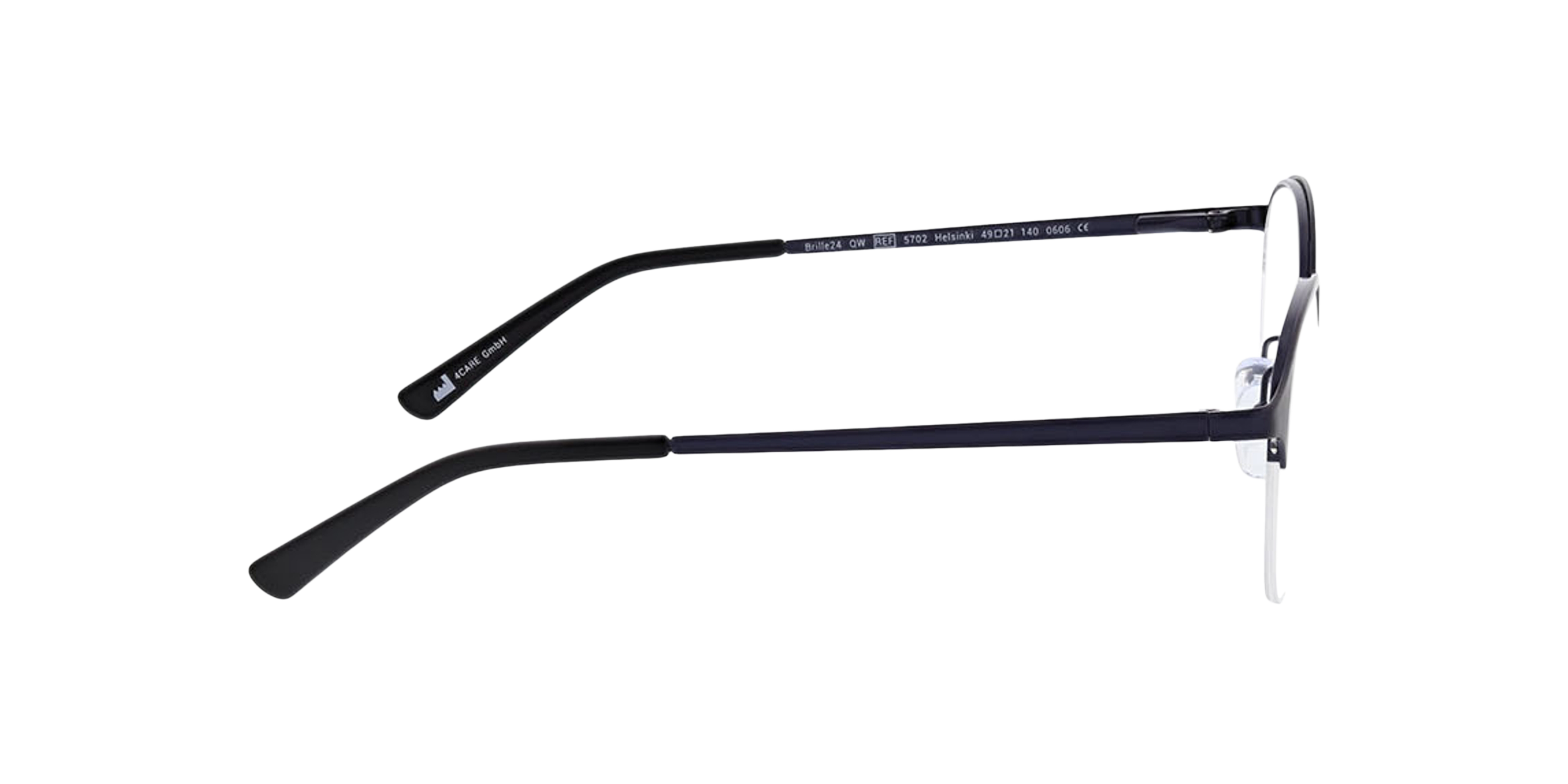 Helsinki Matt Navy Blue MetallEyeglass Frames von B24, Seitenansicht