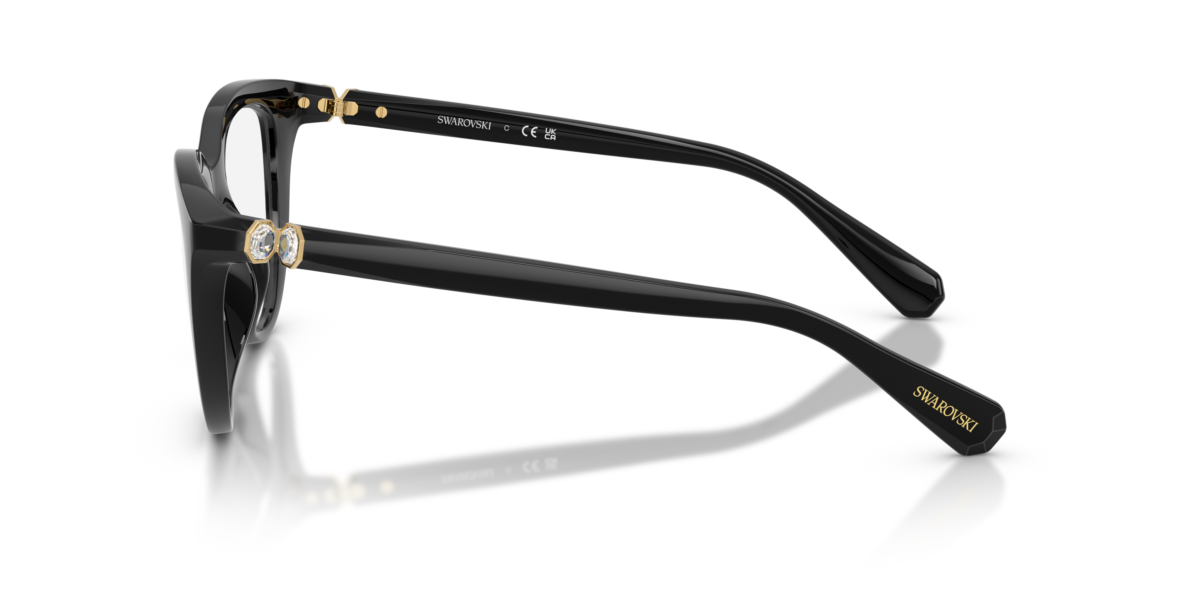 SK2052 Schwarz KunststoffEyeglass Frames von B24, Seitenansicht