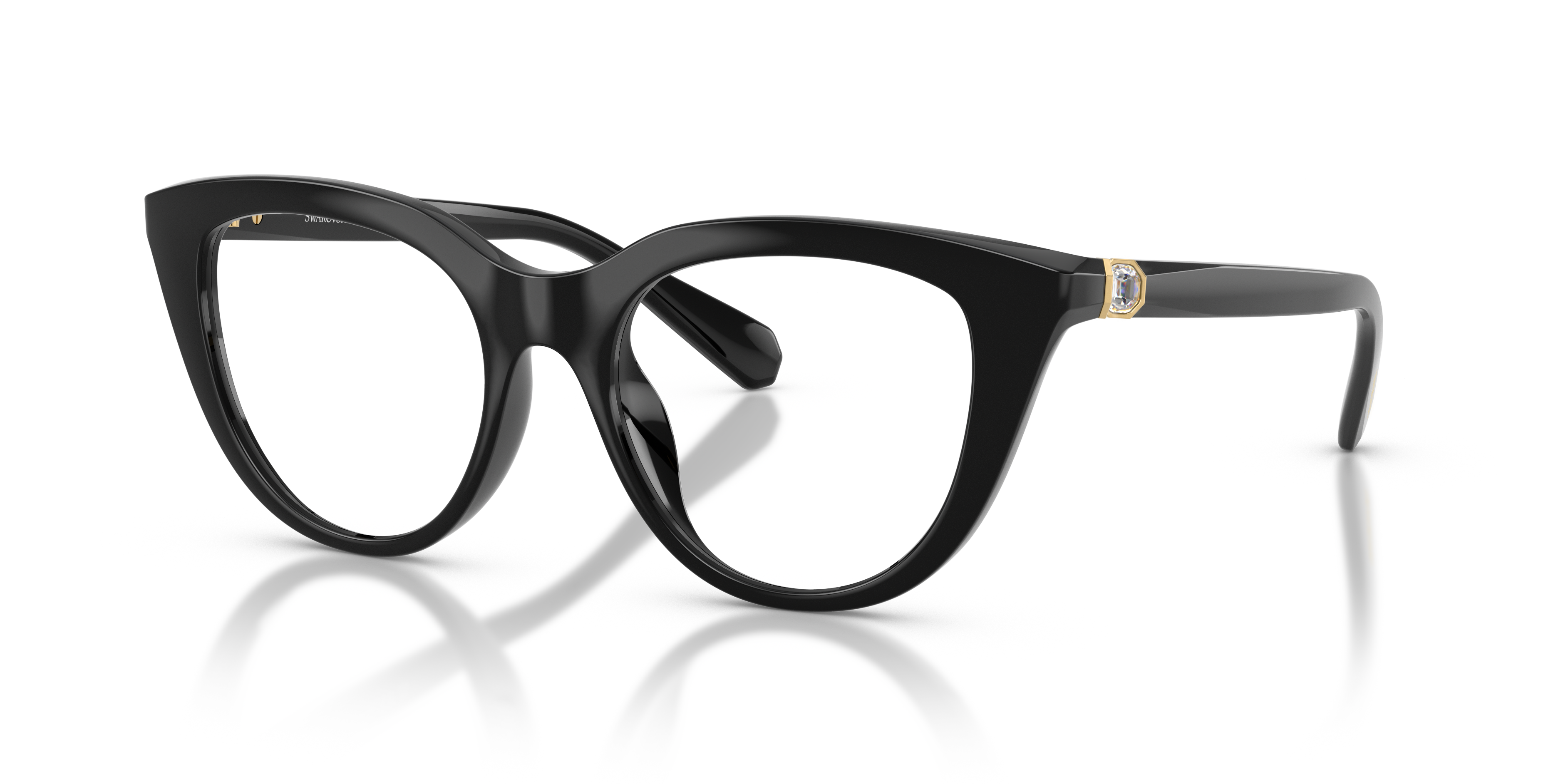 SK2052 Schwarz KunststoffEyeglass Frames von B24, Dreiviertelansicht