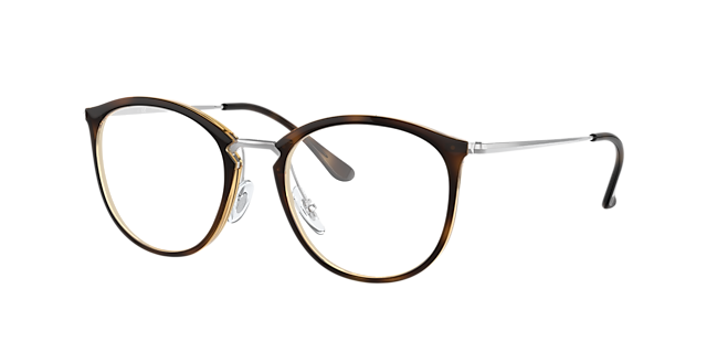 RB7140 Havana KunststofEyeglass Frames van B24, Hoekweergave