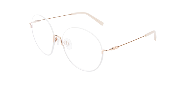 Orianna Rose Gold & White Metal MetallEyeglass Frames von B24, Dreiviertelansicht