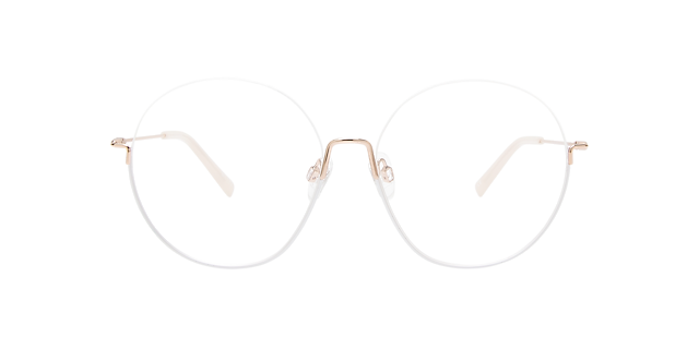 Orianna Rose Gold & White Metal MetallEyeglass Frames von B24, Vorderansicht