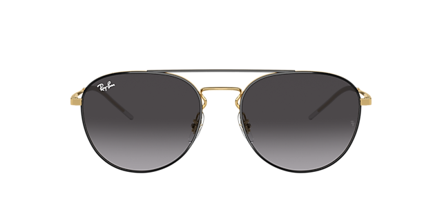 RB3589 Schwarz auf Gold MetallSunglass Frames von B24, mit getönten Gläsern