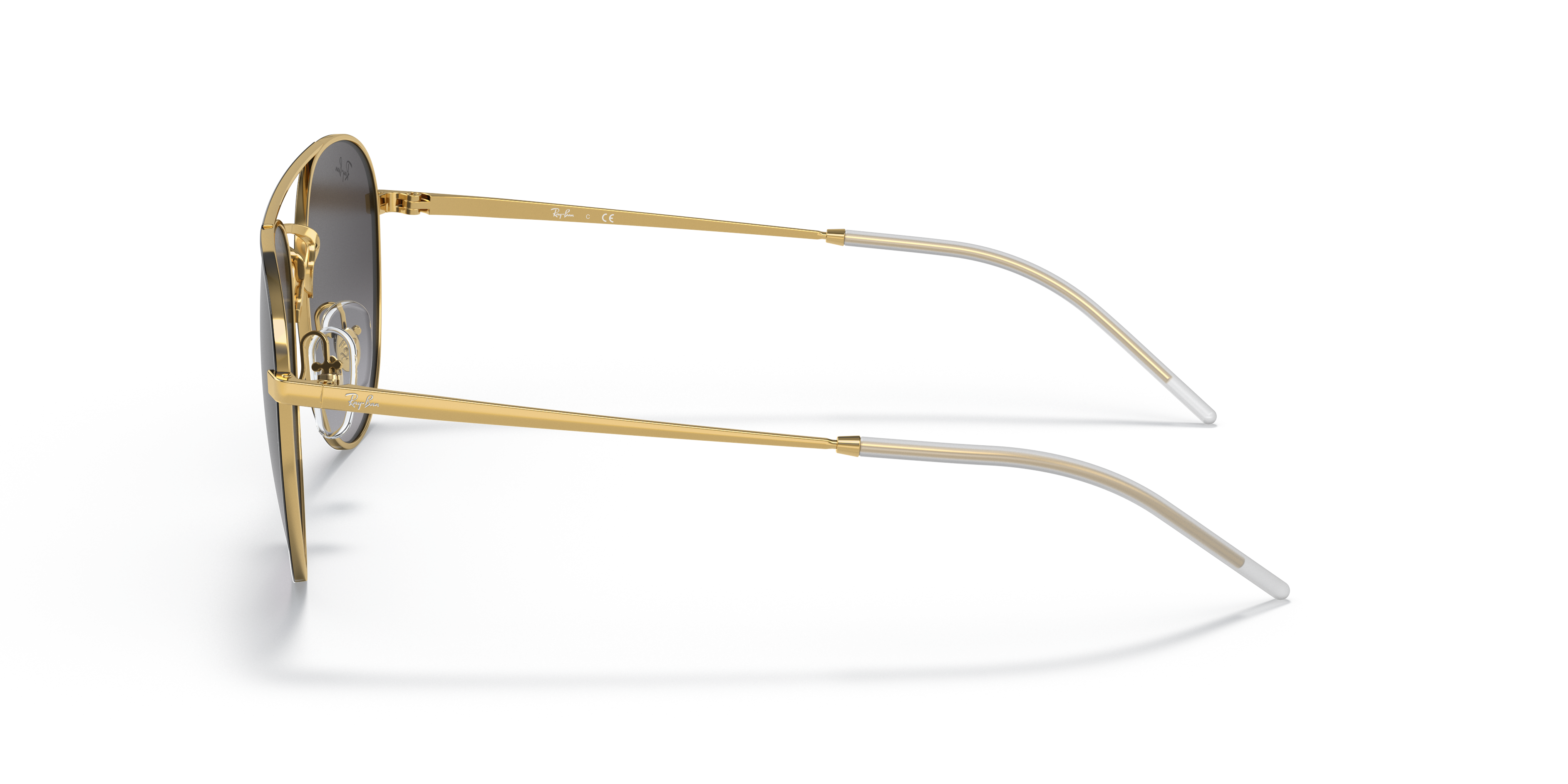 RB3589 Zwart op goud MetaalSunglass Frames van B24, Zijaanzicht