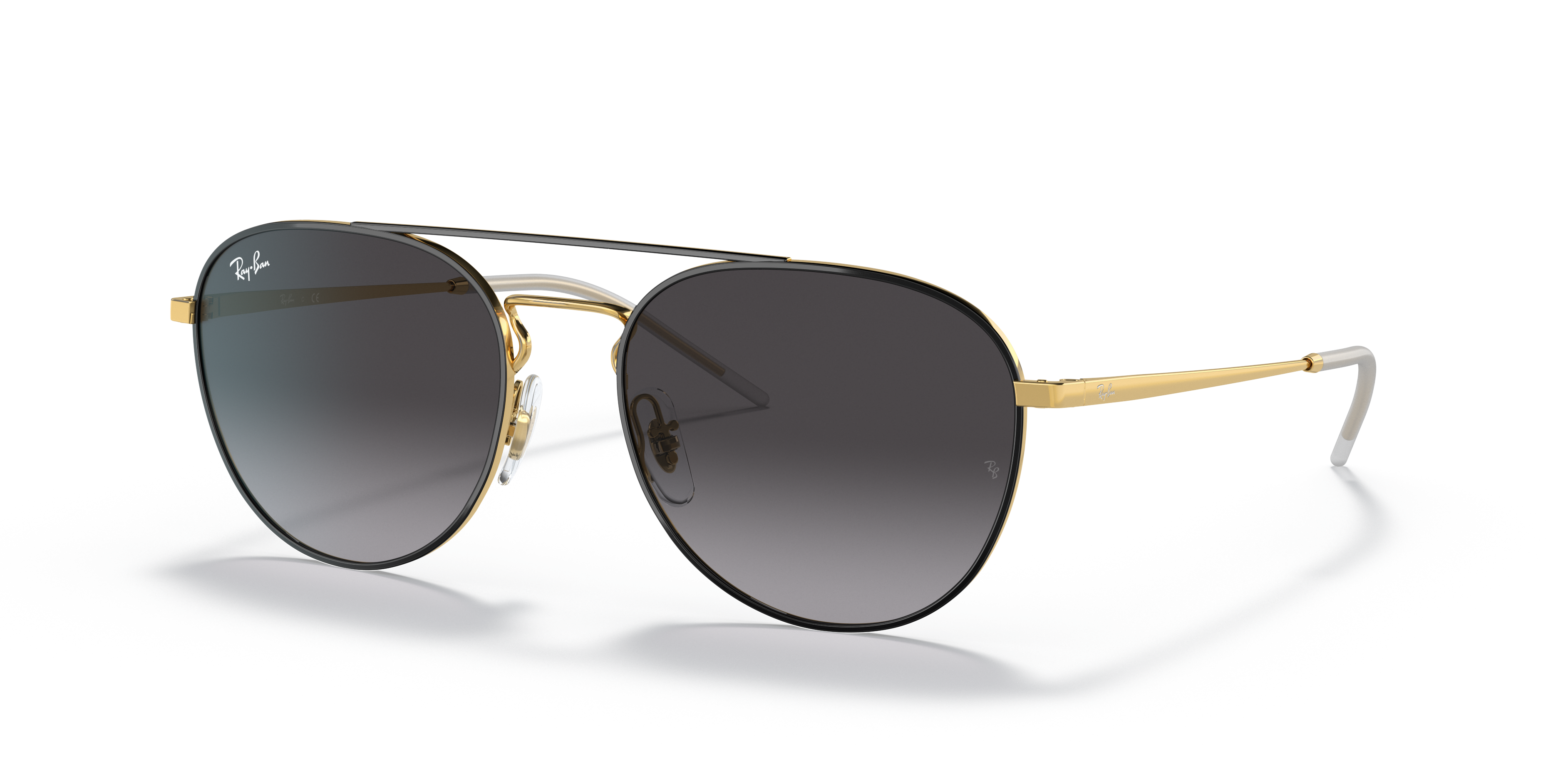 RB3589 Zwart op goud MetaalSunglass Frames van B24, Hoekweergave