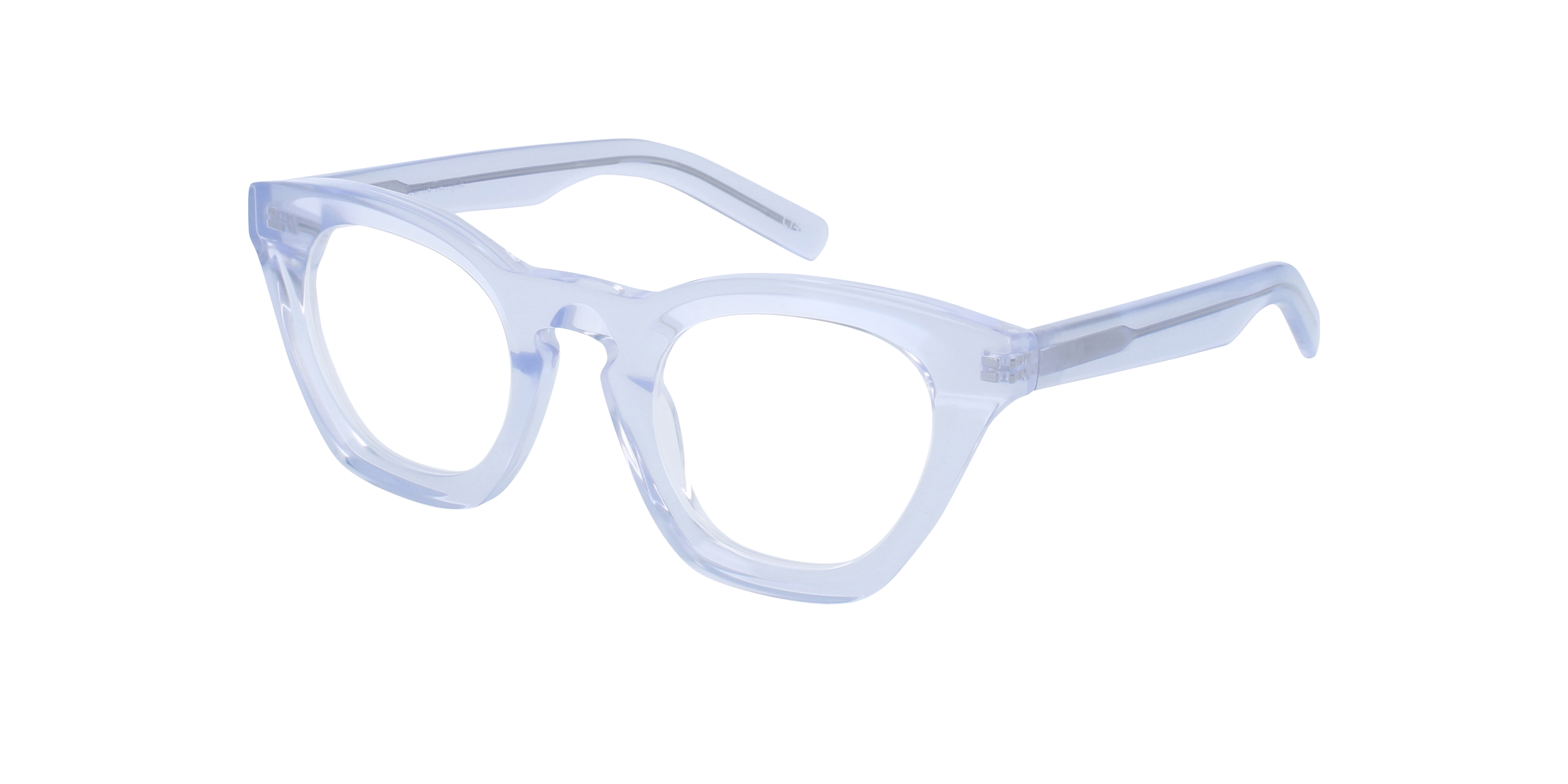 Alice Crystal Blurry White AcetaatEyeglass Frames van B24, Hoekweergave