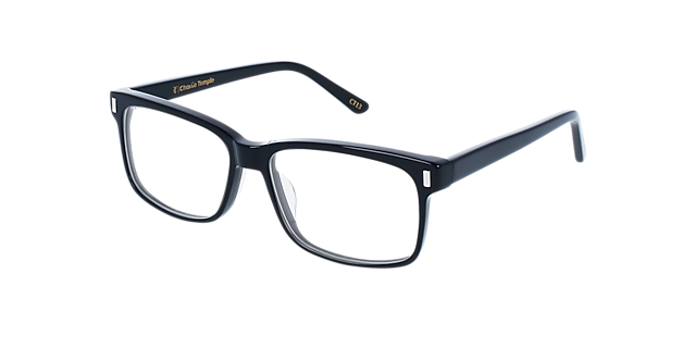 Calvin Jet Black AcetatEyeglass Frames von B24, Dreiviertelansicht