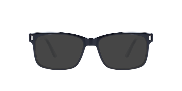 Calvin Jet Black AcetatEyeglass Frames von B24, mit getönten Gläsern