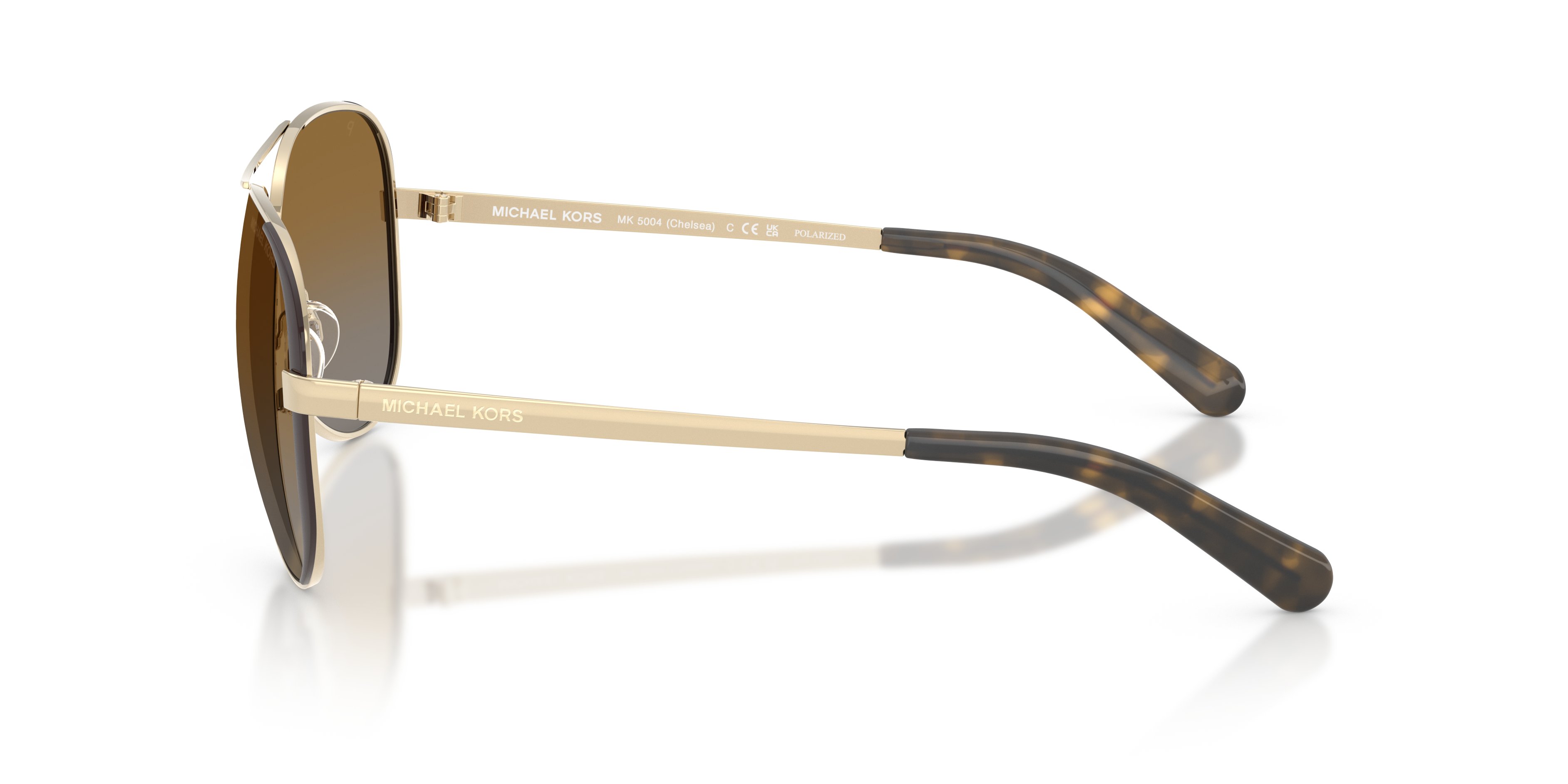 MK5004 Goud  & Bruin MetaalSunglass Frames van B24, Zijaanzicht