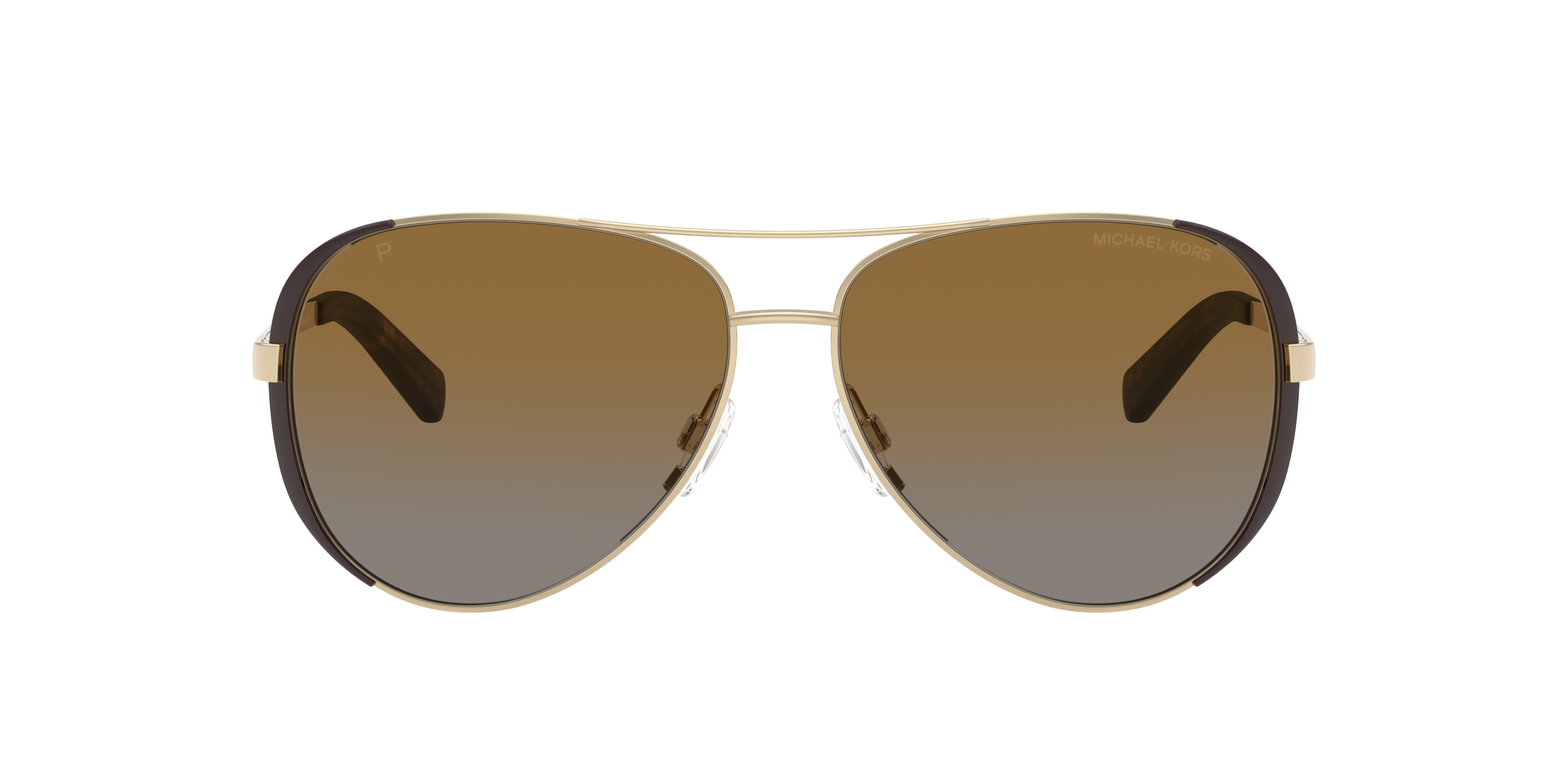 MK5004 Goud  & Bruin MetaalSunglass Frames van B24, met getinte lenzen