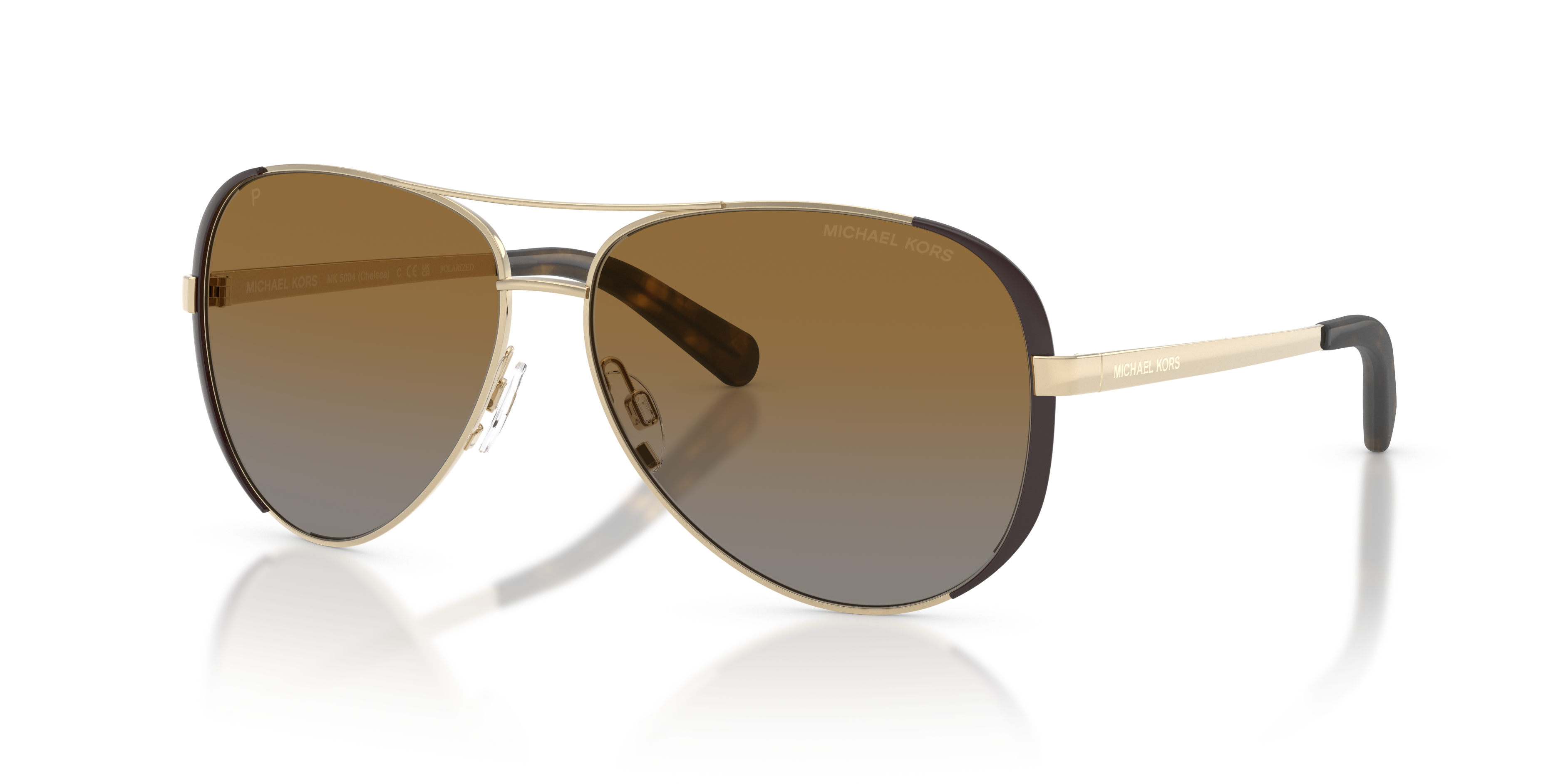 MK5004 Goud  & Bruin MetaalSunglass Frames van B24, Hoekweergave
