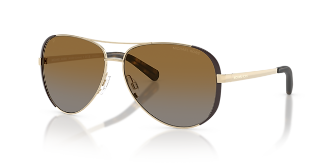 MK5004 Goud  & Bruin MetaalSunglass Frames van B24, Hoekweergave