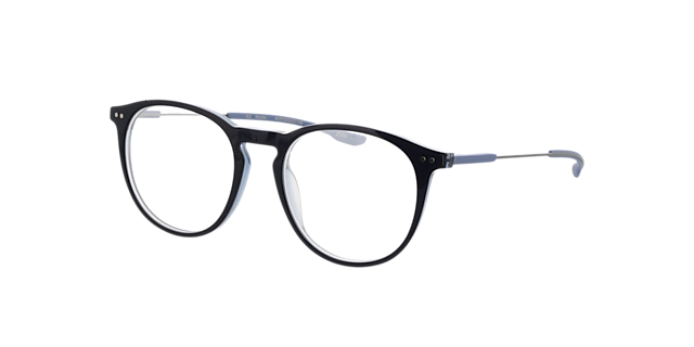 Malibu Tweelaags blauw AcetaatEyeglass Frames van B24, Hoekweergave