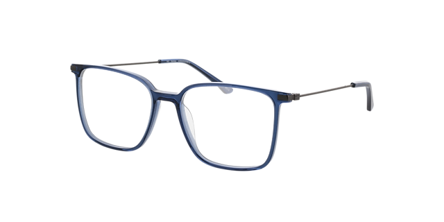 Barney Mat gunmetal &  kristal blauw AcetaatEyeglass Frames van B24, Hoekweergave