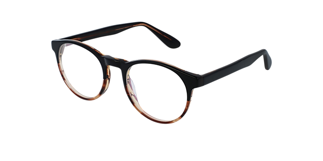 Parker CT Black Fades Cinnamon AcetaatEyeglass Frames van B24, Hoekweergave