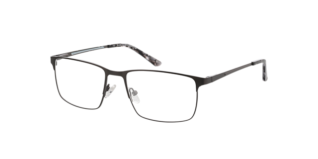 Bowie Matt Gun MetallEyeglass Frames von B24, Dreiviertelansicht