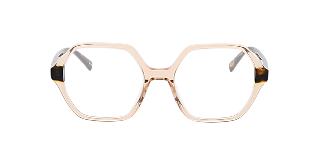 Molly Kristal roze & Havana AcetaatEyeglass Frames van B24, Vooraanzicht