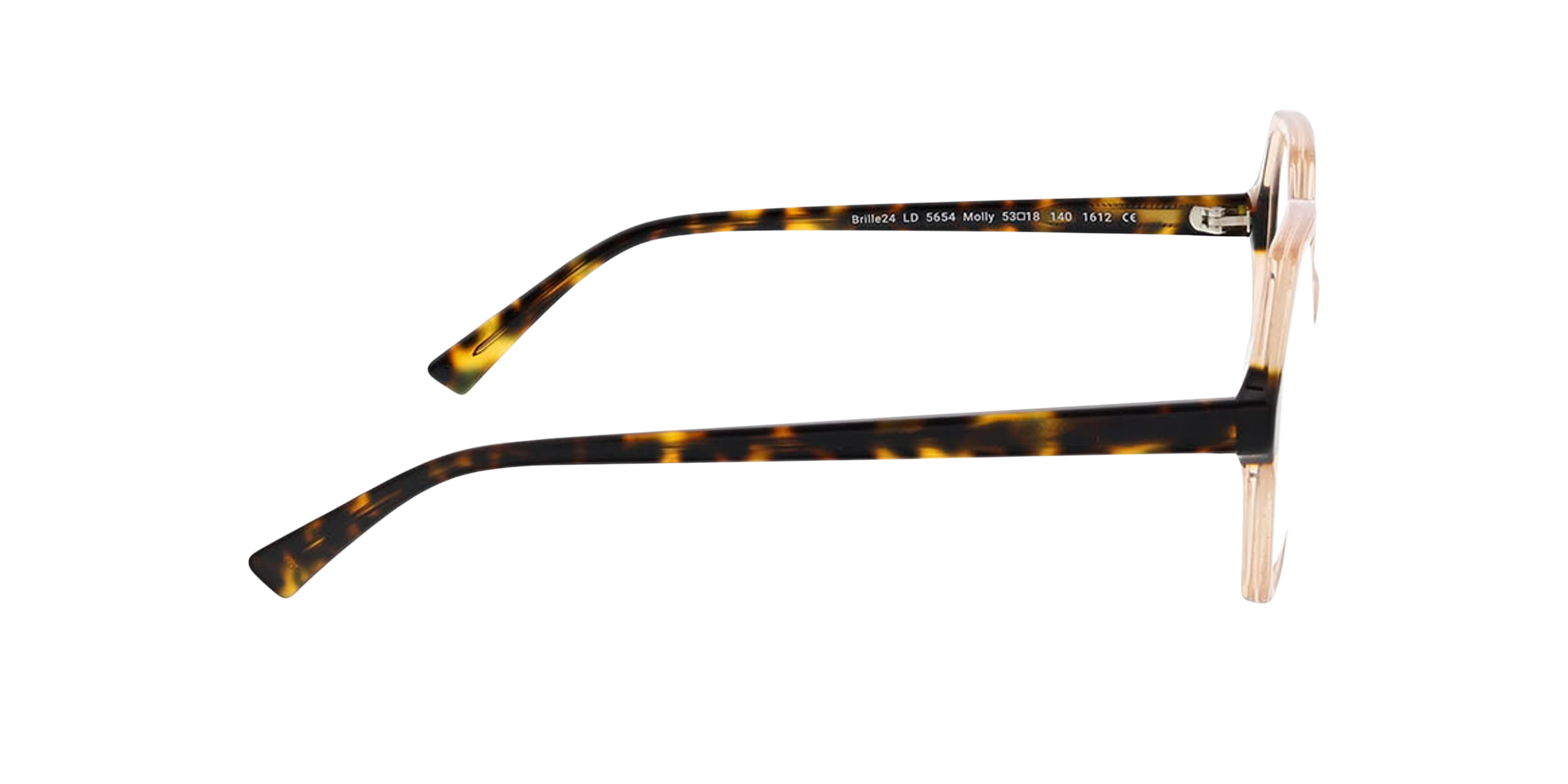 Molly Crystal Pink  &  Havana AcetatEyeglass Frames von B24, Seitenansicht