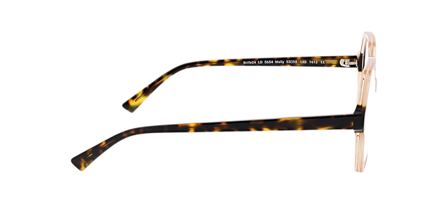 Molly Kristal roze & Havana AcetaatEyeglass Frames van B24, Zijaanzicht