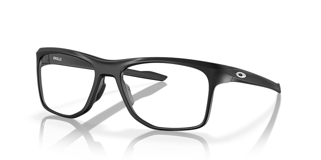 Knolls Satijnglans zwart KunststofEyeglass Frames van B24, Hoekweergave