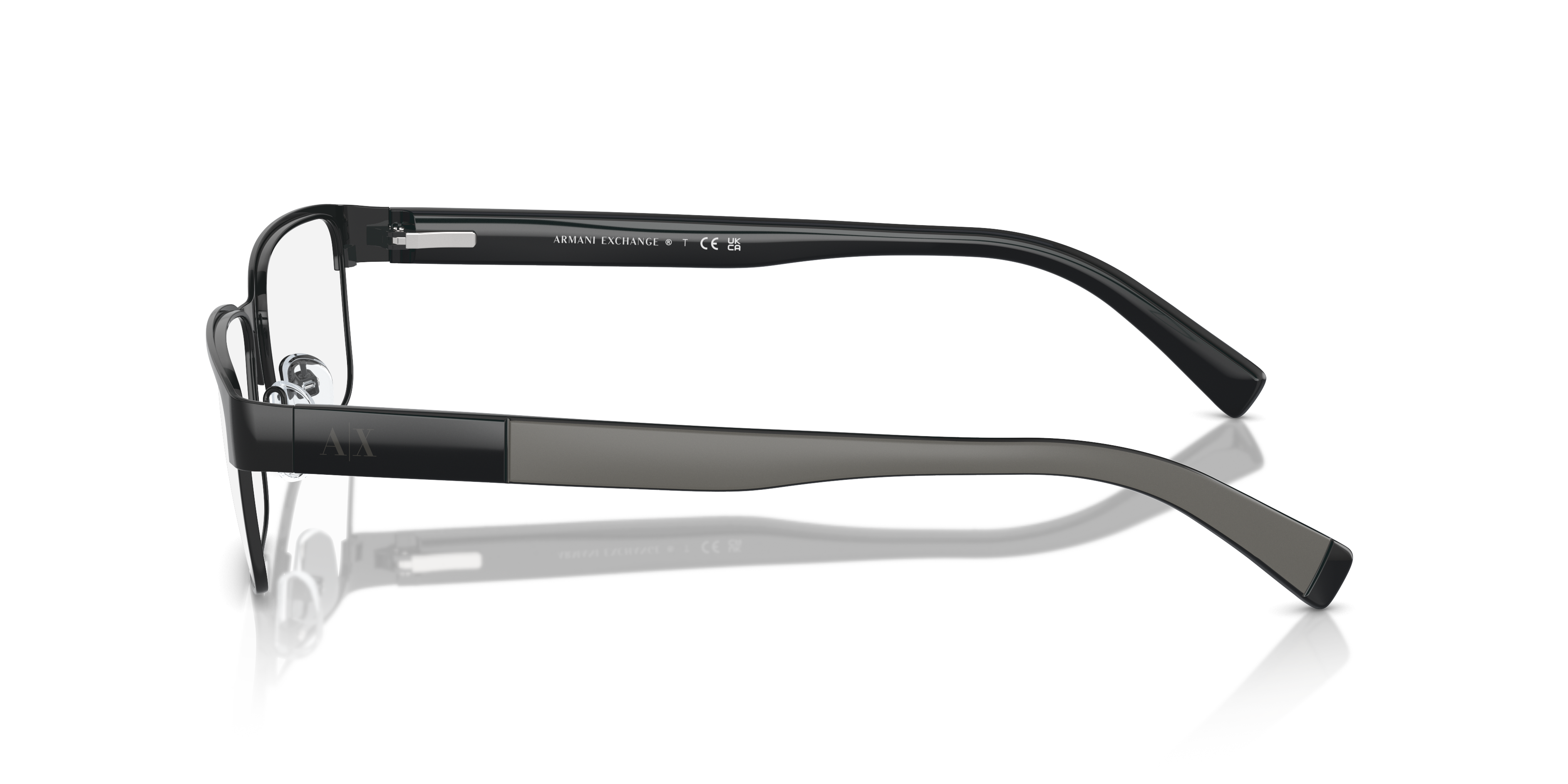 AX1017 Glanzend zwart MetaalEyeglass Frames van B24, Zijaanzicht