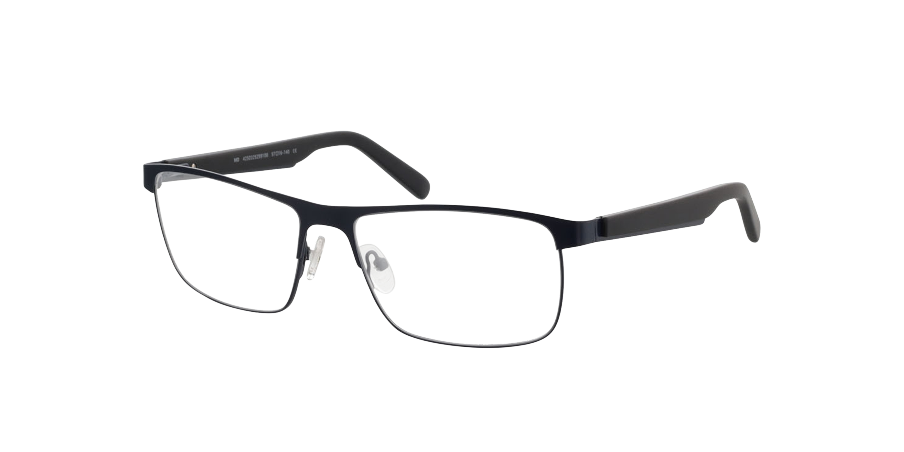 Aalborg Blau MetallEyeglass Frames von B24, Dreiviertelansicht