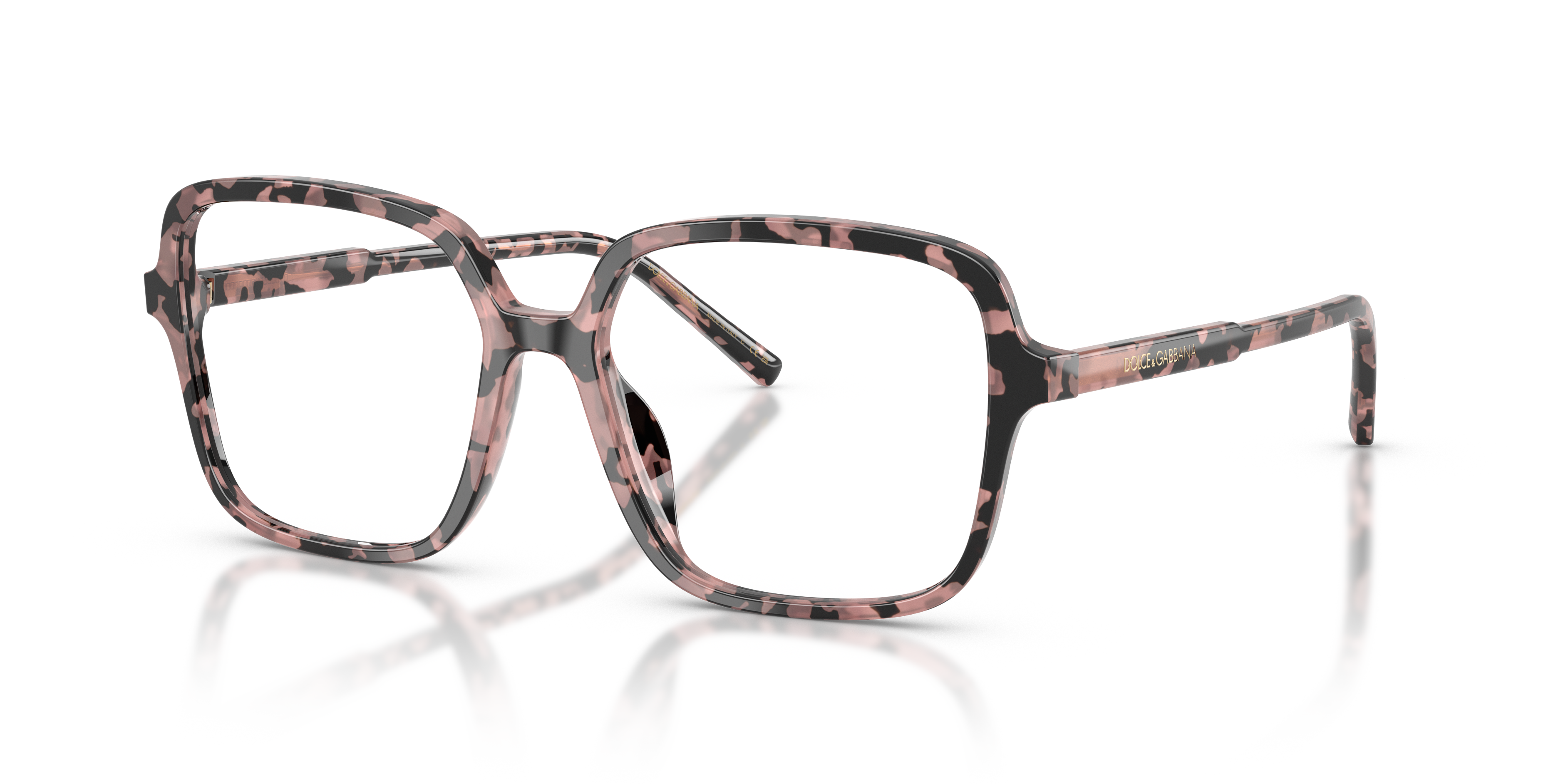 DG3442 Roze Havana AcetaatEyeglass Frames van B24, Hoekweergave