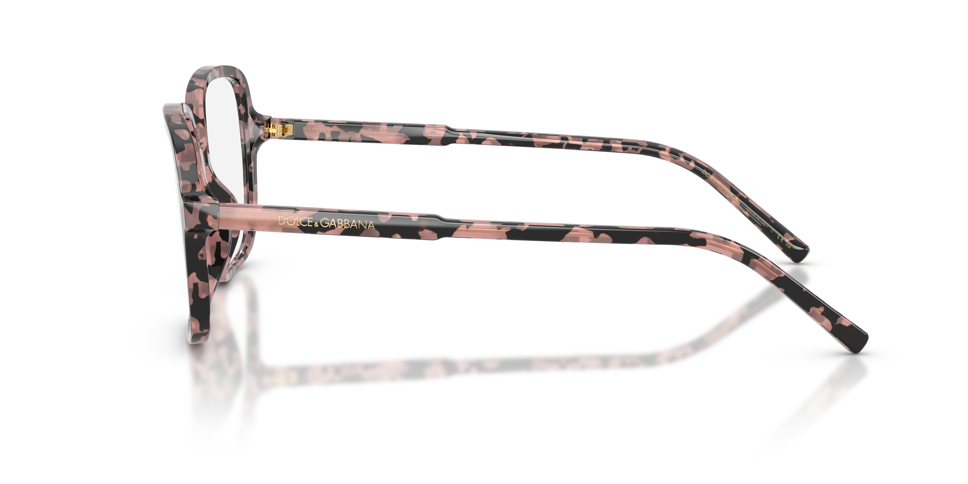 DG3442 Roze Havana AcetaatEyeglass Frames van B24, Zijaanzicht